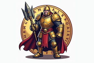 design high quality fierce barbarian sport mascot logo with fastest delivery