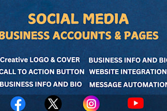 create all social media accounts setup and optimize business pages