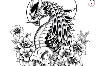 create your japanese custom tattoo design and illustration