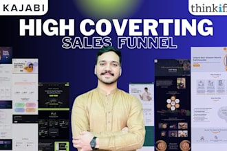 be expert for kajabi, teachable, thinkific landing pages website n online course