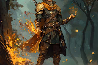 make a dnd character art and design