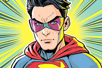 draw your superhero character in comic style