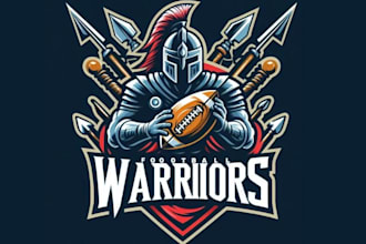design high quality football warriors mascot logo with fastest delivery