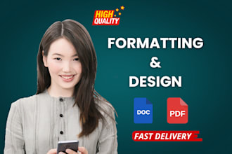 fix format or design your book, ms word, PDF professionally