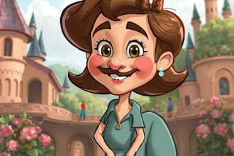 draw your portrait in disney cartoon style caricature