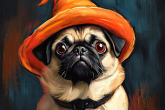 do custom halloween pet portrait dog portrait cat portrait