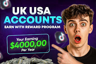 create uk usa, germeny, france tiktok account for tiktok shop and monetization