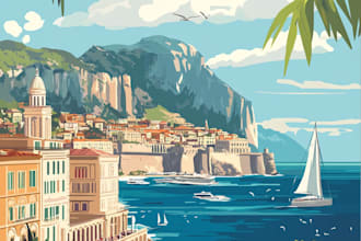 design the best retro vintage travel poster