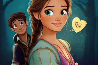 draw you a beautiful portrait in disney cartoon