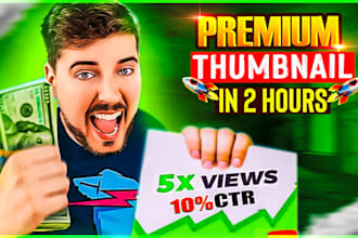 eye catching clickbait thumbnail creation in 3 hours