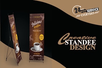 design standee, roll up banner, billboard, and trade booth design