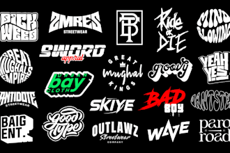 dj typography t shirt hand lettering urban streetwear clothing brand logo design