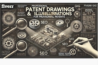 create patent drawings, sketches ,illustrations for provisional applications