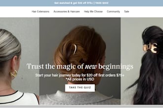 design hair extension shopify website, hair extension shopify store hair website