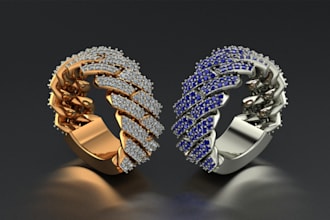 design 3d cad jewelry design and render it