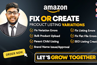 create amazon product listing variation or fix amazon listing
