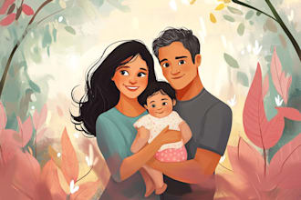create realistic family portrait, couple or group from photo