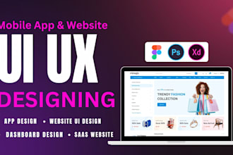 create modern figma design, dashboard UI design, app and website design