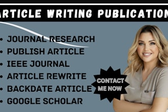 write research article and publish to ieee, scopus, springer, and top journals
