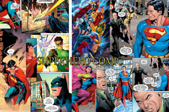 do comic book illustration superhero comic cover storyboard graphic novel nsfw