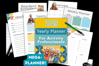 design sleep journals for kids, family activities calendar, weekly food planner