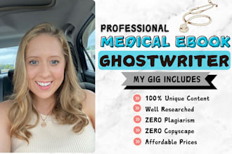 ghostwrite up to 30,000 health, medical, fitness and physiotherapy ebook