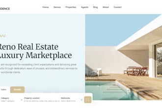 create a modern real estate website, property listing or realtor website