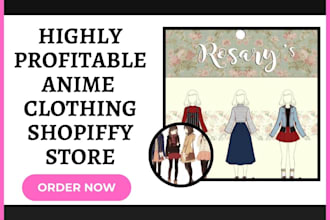 design profitable anime fashion clothing shopify store anime website