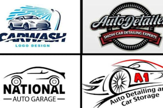 make auto detailing, car wash, automotive logo design