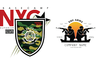 make hand drawn army military logo