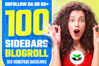 rank up with 100 sidebars blogroll da DR 50 plus