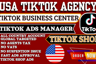 create USA tiktok agency ads manager business center tiktok shop non resident