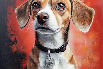 draw your cat, dog, or any pet into cartoon vector portrait