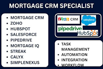 do mortgage CRM zoho hubspot salesforce pipedrive iq streak calyx simplenexus