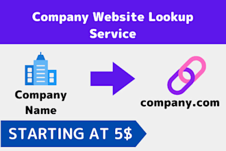 find company website urls from company names