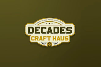 design fun decades themed brewery tap room logo