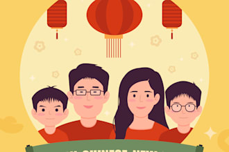 design thematic greeting card with your character