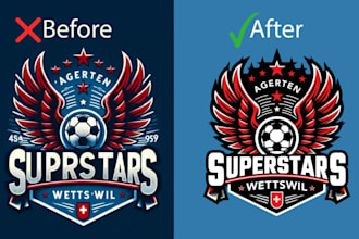 create ai avatars, fix text and ai flaws in ai generated logo to vector optimiz