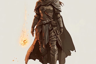 create a d and d character art in unique style