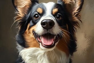 create realistic cartoon pet portraits