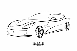 draw car silhouette for a logo in minimalist style