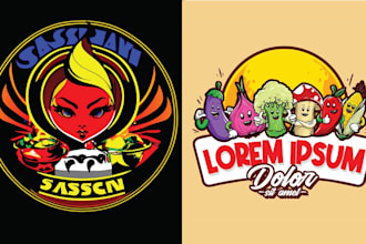 design restaurant mascot cartoon food logo