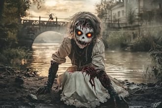 best dark fantasy horror character art in unique style