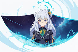 draw an anime style illustration, original character, fanart