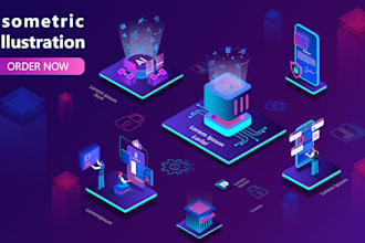 design cool creative 3d isometric infographic illustration