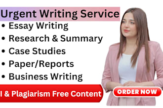 do urgent essay writing, research, case study , summary and articles
