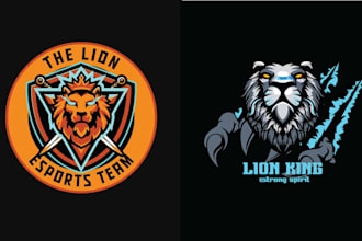 make creative lion tiger logo with mascot style