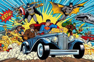 draw comic book cartoon and custom illustration digital art