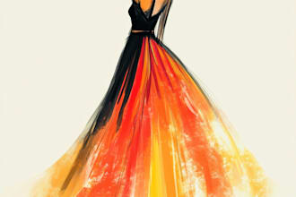 draw a fashion collection of clothes illustration or sketch
