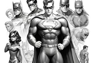 draw illustration caricature superhero from your potrait